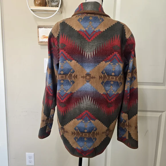 Jones New York Vintage Aztec Barn Coat Rodeo Western Cowgirl Blazer Size SP - Picture 2 of 11